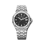 Maurice Lacroix Aikon Venturer Black Dial Silver Steel Strap Watch for Men - AI1008-SS002-331-1