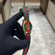 Gucci G Timeless Quartz Green & Red Dial Green & Red NATO Strap Watch For Men - YA126487A