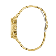 Guess Fusion Chronograph Gold Dial Gold Steel Strap Watch for Women - GW0552L2