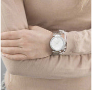 Guess Soho Silver DIal Stainless Steel Mesh Bracelet Watch For Women - W0638L1