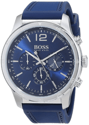 Hugo Boss Professional Chronograph Blue Dial Blue Silicone Strap Watch for Men - 1513526