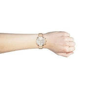 Hugo Boss Flawless Chronograph Silver Dial Gold Mesh Bracelet Watch for Women - 1502553