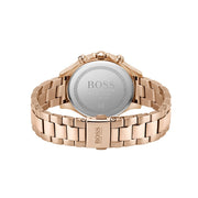Hugo Boss Carnation Chronograph Gold Dial Gold Steel Strap Watch for Women - 1502592