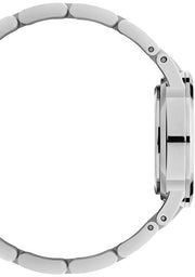 Daniel Wellington Iconic Link Black Dial Silver Steel Strap Watch For Women - DW00100206