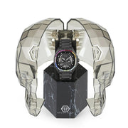Philipp Plein High-Conic Automatic Black Dial Black Steel Strap Watch For Men - PWRAA0823