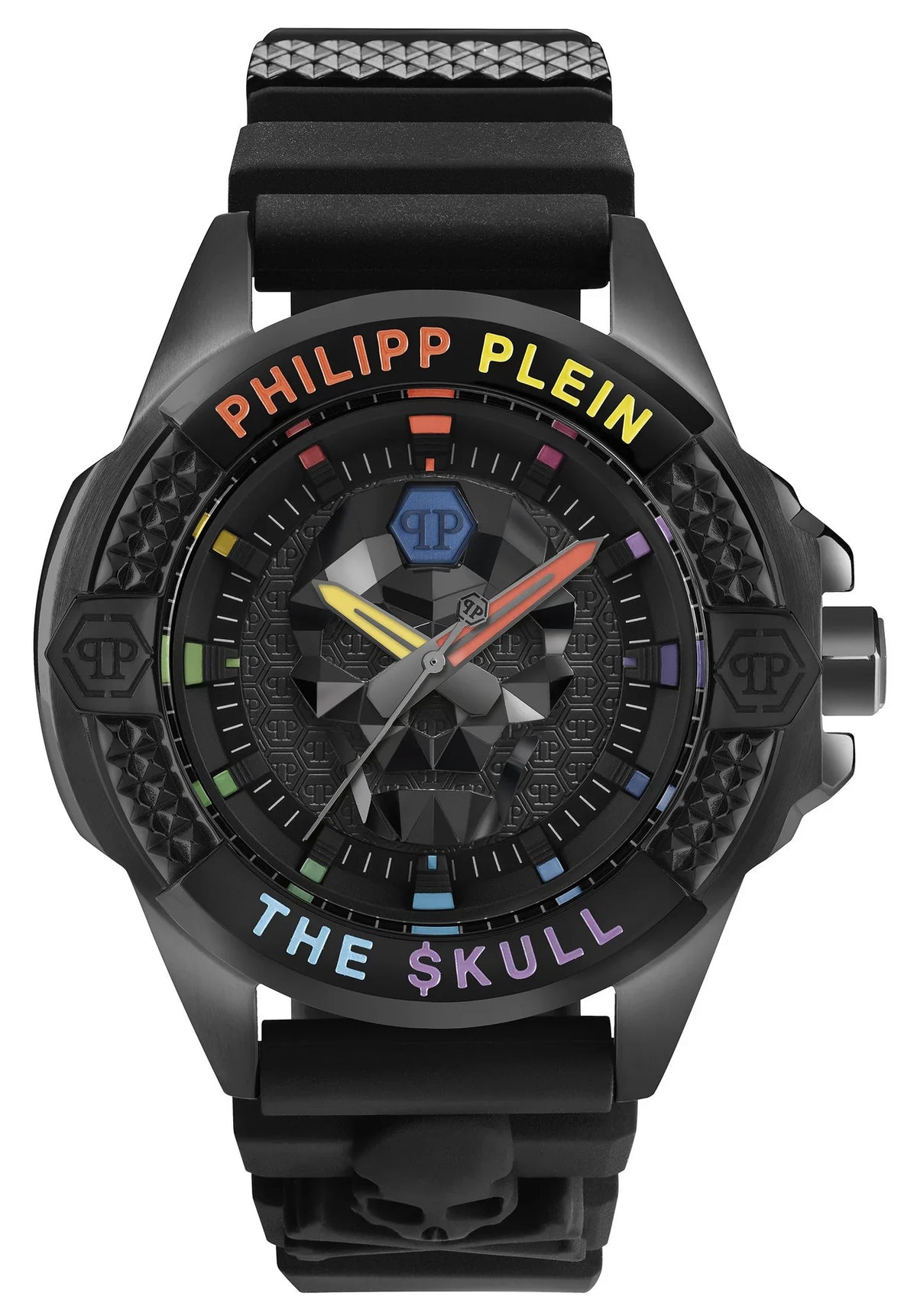 Philipp Plein The Skull Black Dial Black Silicone Strap Watch for Men - PWAAA0621