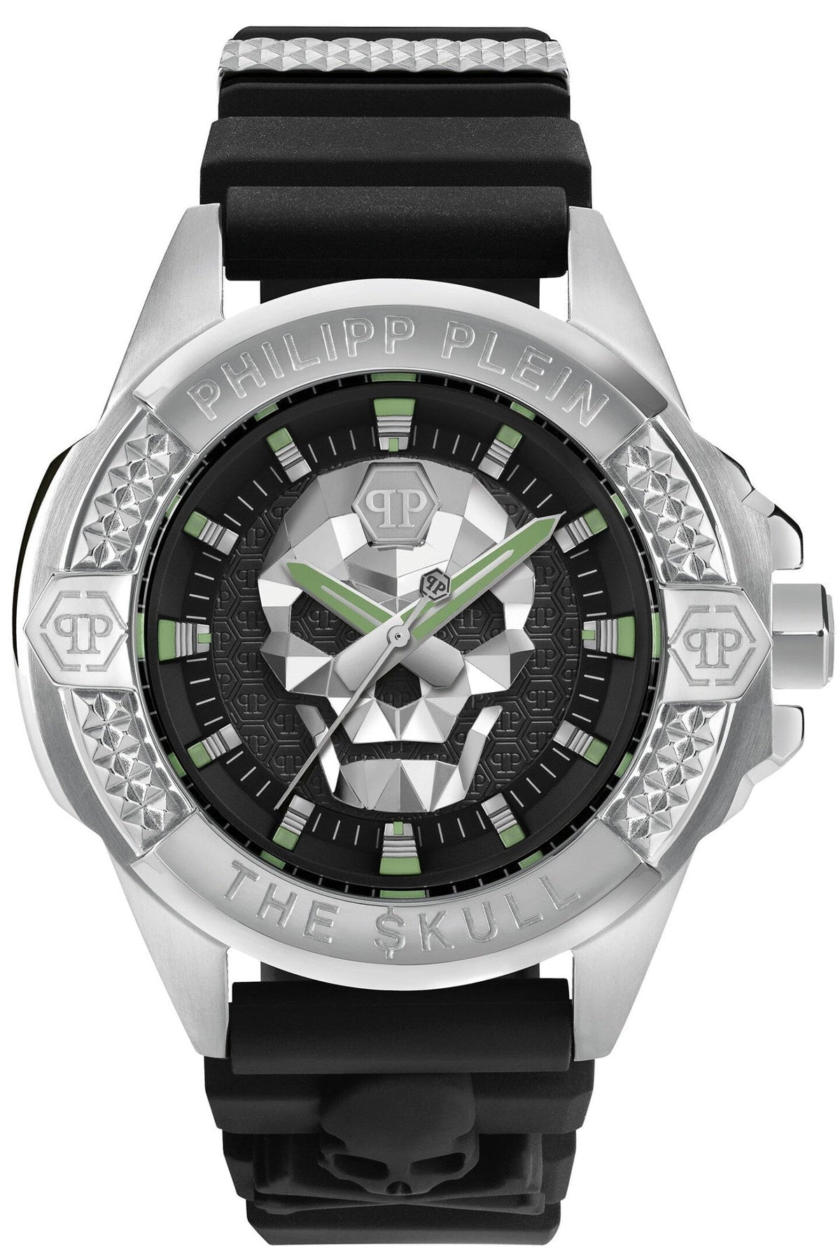 Philipp Plein The Skull Black Dial Black Silicone Strap Watch for Men - PWAAA0121