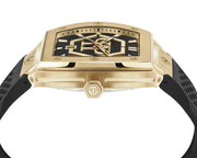 Philipp Plein Hexagon Phantom Black Dial Black Silicone Strap Watch For Men- PWPUA0424