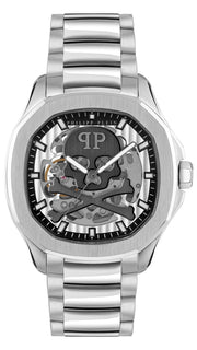 Philipp Plein High-Conic Automatic Silver Dial Silver Steel Strap Watch For Men - PWRAA0223
