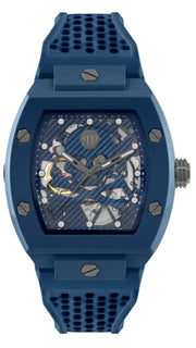 Philipp Plein The SKeleton Blue Dial Blue Silicone Strap Watch for Men  - PWVBA0323