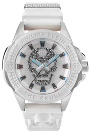 Philipp Plein The Skull White Dial White Silicone Strap Watch for Men - PWAAA1521
