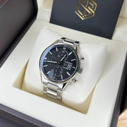 Tag Heuer Carrera Automatic Chronograph Black Dial Silver Steel Strap Watch for Men - CBK2110.BA0715