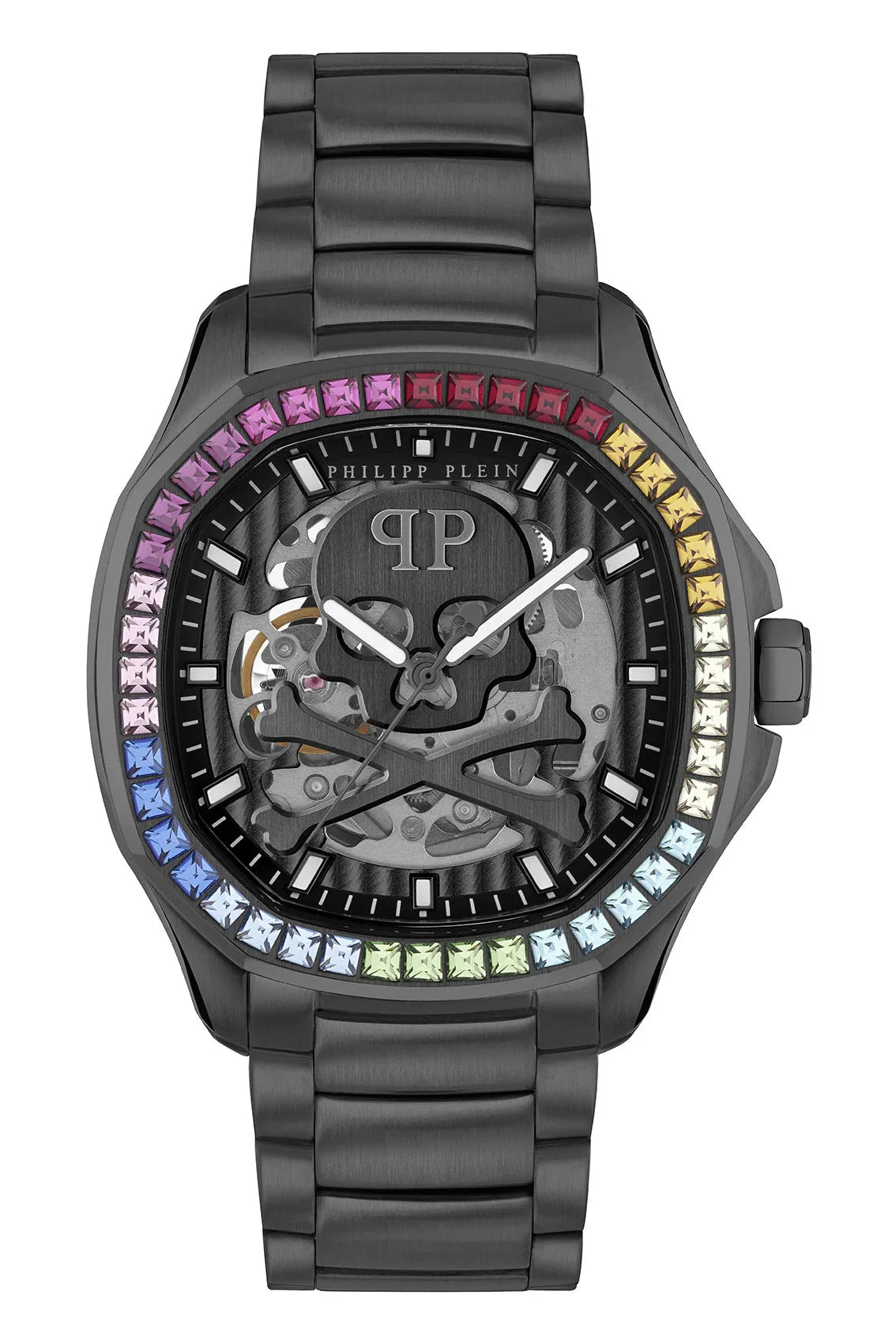 Philipp Plein High-Conic Automatic Black Dial Black Steel Strap Watch For Men - PWRAA0823