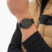 Hugo Boss Strike Chronograph Black Dial Black Steel Strap Watch for Men - 1514291