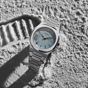 D1 Milano Pluto Ultra Thin Silver Dial Silver Steel Strap Watch for Men - D1-UTBJ18