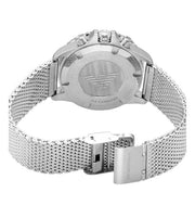 Emporio Armani Diver Chronograph Blue Dial Silver Mesh Strap Watch for Men - AR11587
