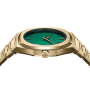 D1 Milano Ultra Thin Green Dial Gold Steel Strap Watch for Women - D1-UTBL18