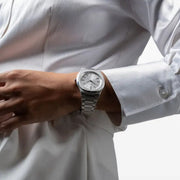 D1 Milano Pluto Ultra Thin Silver Dial Silver Steel Strap Watch for Men - D1-UTBJ18