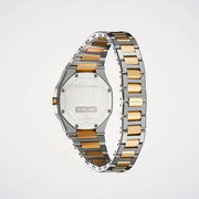 D1 Milano Ultra Thin Silver Dial Two Tone Steel Strap Watch for Women - D1-UTBL34