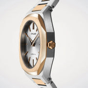 D1 Milano Ultra Thin Silver Dial Two Tone Steel Strap Watch for Women - D1-UTBL34