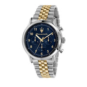 Maserati Epoca Chronograph Blue Dial Two Tone Steel Strap Watch for Men - R8873618030