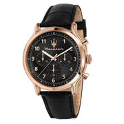 Maserati Epoca Limited Edition Chronograph Black Dial Black Leather Strap Watch for Men - R8871618015