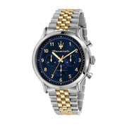 Maserati Epoca Chronograph Blue Dial Two Tone Steel Strap Watch for Men - R8873618030