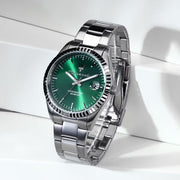 Maserati Competizione Green Dial Silver Steel Strap Watch for Men - R8853100043