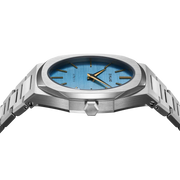 D1 Milano Ultra Thin Blue Dial Silver Steel Strap Watch for Women - D1-UTBL17