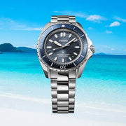 Seiko Prospex Polygonal Divers Automatic Blue Dial Silver Steel Strap Watch for Men - SPB483J1