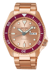 Seiko 5 Sports 55th Anniversary Limited Edition Rose Gold Dial Rose Gold Steel Strap Watch for Men - SRPK08K1