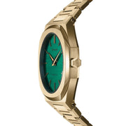 D1 Milano Ultra Thin Green Dial Gold Steel Strap Watch for Women - D1-UTBL18
