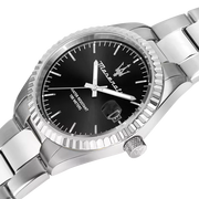 Maserati Competizione Black Dial Silver Steel Strap Watch for Men - R8853100028