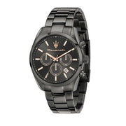 Maserati Attrazione Chronograph Black Dial Black Steel Strap Watch for Men - R8853151001