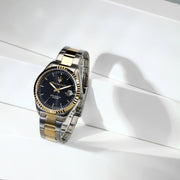 Maserati Competizione Black Dial Two Tone Steel Strap Watch for Men - R8853100042