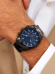 Maserati Attrazione Chronograph Blue Dial Grey Steel Strap Watch for Men - R8853151012