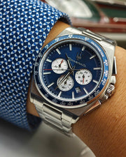 Maserati Velocità Chronograph Blue Dial Silver Steel Strap Watch for Men - R8873652005