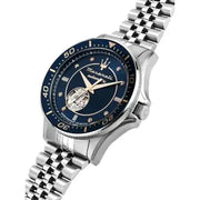 Maserati SFIDA Special Edition Automatic Blue Dial Silver Steel Strap Watch for Men - R8823140013