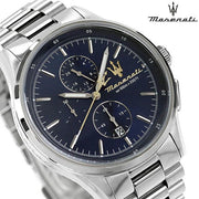 Maserati Sorpasso Chronograph Blue Dial Silver Steel Strap Watch for Men - R8873624004