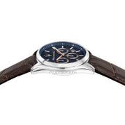 Maserati Attraction Limited Edition Chronograph Blue Dial Brown Leather Strap Watch for Men - R8851151003