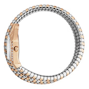 Just Cavalli Glam Evo 4 White Dial Two Tone Steel Strap Watch for Women - JC1L209M0075