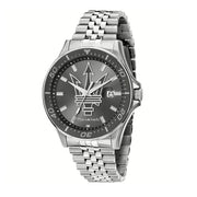Maserati SFIDA Chronograph Grey Dial Silver Steel Strap Watch for Men - R8853140010