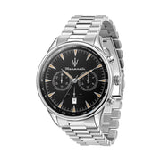Maserati Tradizione Chronograph Black Dial Silver Steel Strap Watch for Men - R8873646004