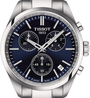 Tissot PR 100 Chronograph Blue Dial Silver Steel Strap Watch for Men - T150.417.11.041.00