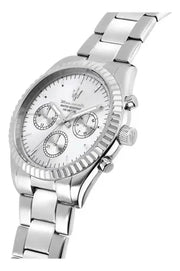 Maserati Competizione Chronograph Silver Dial Silver Steel Strap Watch for Men - R8853100041