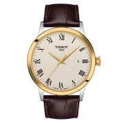 Tissot Classic Dream Ivory Dial Brown Leather Strap Watch for Men - T129.410.26.263.00