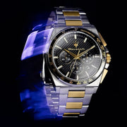 Maserati Velocità Chronograph Black Dial Two Tone Steel Strap Watch for Men - R8873652003