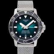 Tissot Seastar 1000 Powermatic 80 Automatic Green Dial Silver Mesh Strap Watch for Men - T120.407.11.091.00