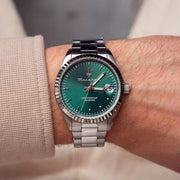 Maserati Competizione Green Dial Silver Steel Strap Watch for Men - R8853100043