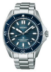 Seiko Prospex Polygonal Divers Automatic Blue Dial Silver Steel Strap Watch for Men - SPB483J1